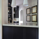 Black pantry and bar with glass doors
