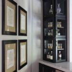 Black pantry and bar with glass doors