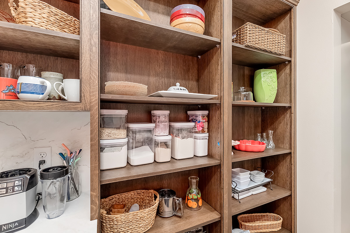 Brown stained pantry