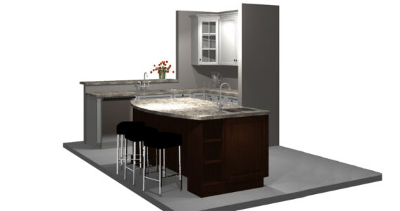 Cabinet render by Showplace Design Center to visualize the new kitchen concepts.