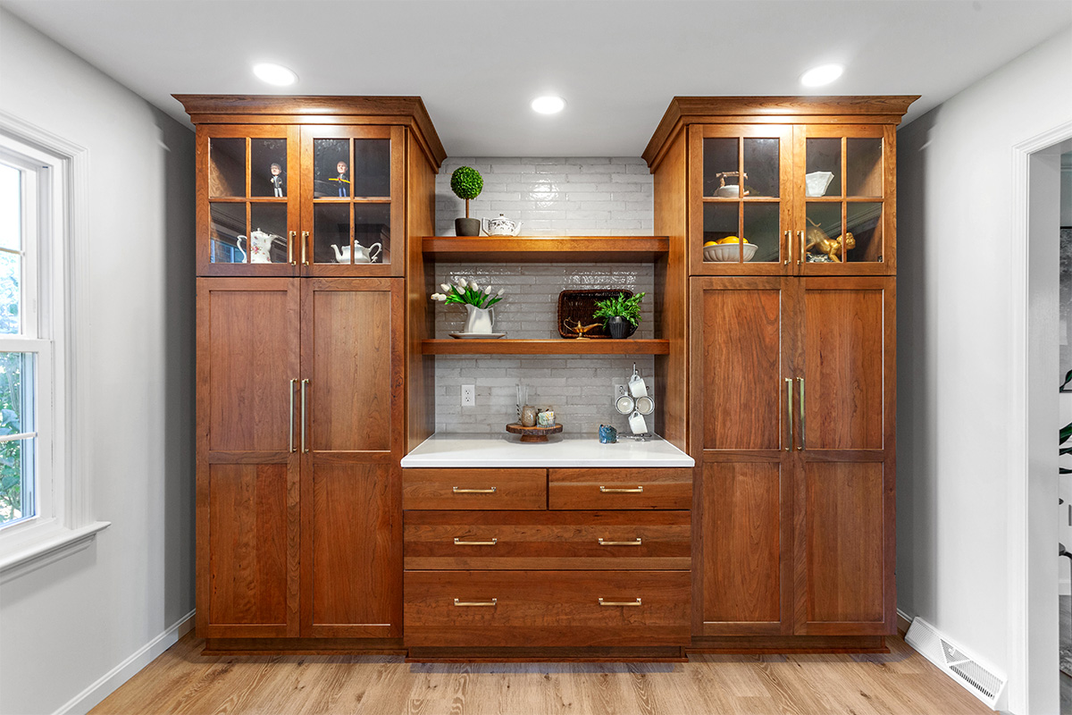 Stained kitchen cabinets